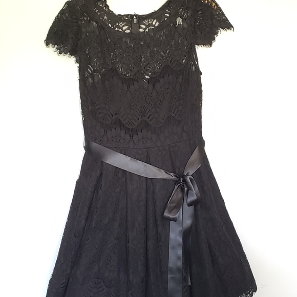 Vintage Style Midi Scalloped Lace Cap Sleeve Dress Xscape by Joanna Chen size 6 - Picture 9 of 9